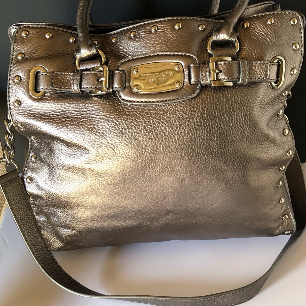 Michael Kors Large Handbag Satchel Shoulder Bag Crossbody in Gunmetal 🤩